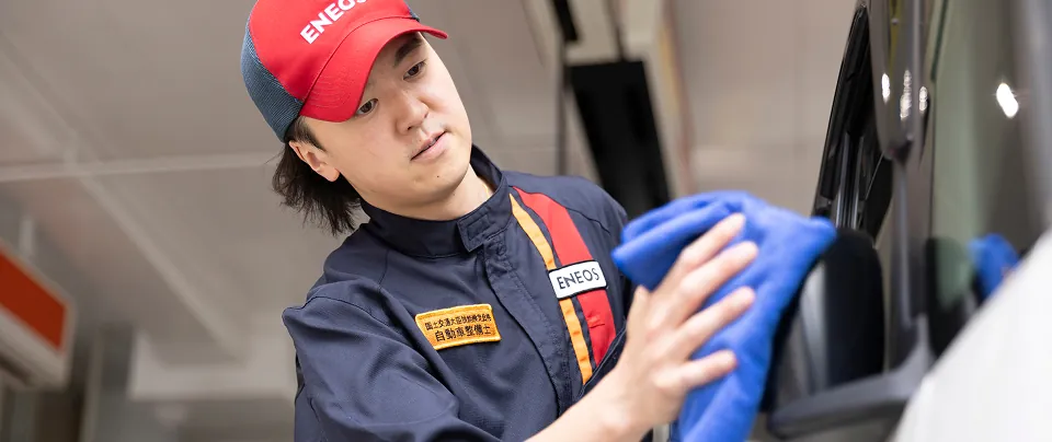 インタビュー中の業務風景
